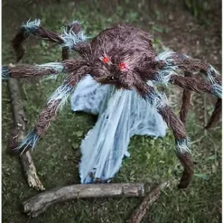 21 Inch LED Black Jumping Spider Animatronic -Creepy Decor Store 01174804 a 1