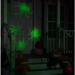 Whirl-A-Motion LED Green Spiders Projection Spot Light -Creepy Decor Store 01306455 c