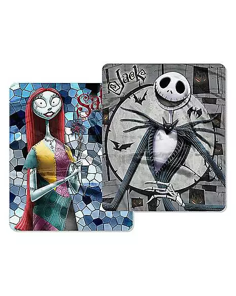 Jack And Sally Reversible Fleece Blanket - The Nightmare Before Christ 3 Jack And Sally Reversible Fleece Blanket - The Nightmare Before Christ - Image 3