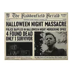 Michael Myers Haddonfield Herald Sign - Halloween
