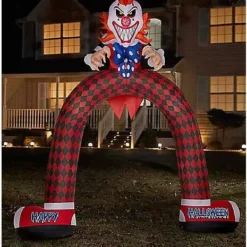 12 Ft LED Scary Clown Archway Inflatable Decoration