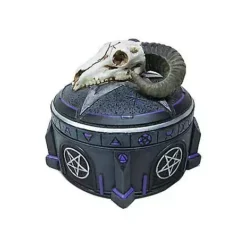 Mystical Arts Ram Skull Trinket Box -Creepy Decor Store 01498252 c