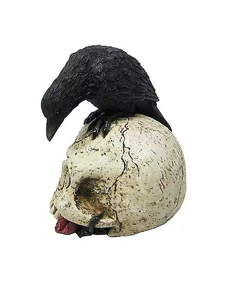 Gothic Noir Raven Skull Table Topper 2 Gothic Noir Raven Skull Table Topper - Image 2