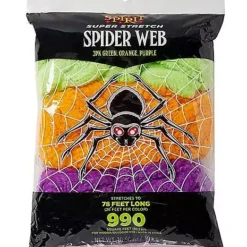Multi-Pack Colored Spider Web Decoration