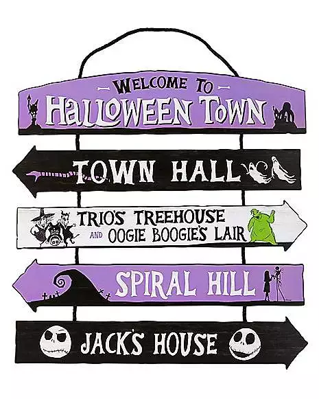 Halloween Town Ladder Sign - The Nightmare Before Christmas 1 Halloween Town Ladder Sign - The Nightmare Before Christmas