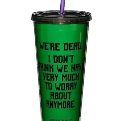 We're Dead Beetlejuice Cup With Straw -Creepy Decor Store 01517432 c