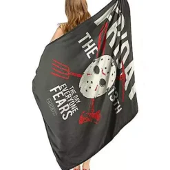 Camp Crystal Lake Fleece Blanket - Friday The 13th 5 Camp Crystal Lake Fleece Blanket - Friday The 13th -Creepy Decor Store 01594126 c