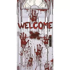 Bloody Handprints Welcome Door Cover