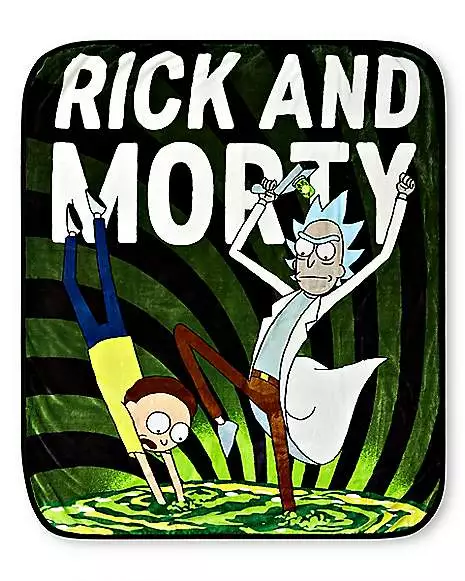 Rick And Morty Portal Fleece Blanket 1 Rick And Morty Portal Fleece Blanket